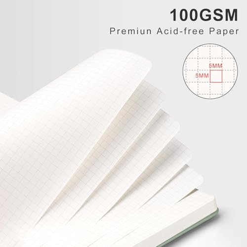 AHGXG Graph Paper Notebook, 110 Pages, A4 (8.5" x 11") - color: Sage Green, style: A4-Graph