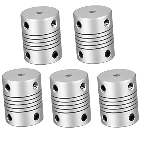 RANIT 5Pcs Aluminum Alloy Shaft Coupling Flexible Coupler Motor Connector Joint (3mm to 3mm,L25xD19) - size: 3mm to 3mm,L25xD19