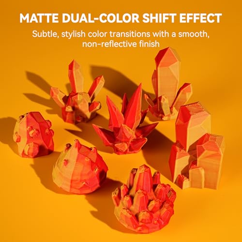 JAYO Dual Color Matte PLA 3D Printer Filament 1.75mm, 1.1kg, Red-Yellow - color: 1.1kg Dual Matte (Yellow-red)