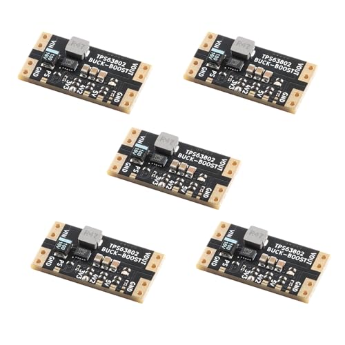 5Pcs XL63802 Boost Buck Voltage Converter Lithium Battery USB Automatic Buck Boost Power Module Microcontroller Power Supply Low Ripple TPS63802