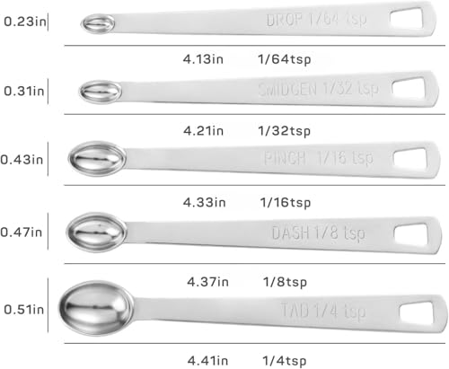 14PCS Measuring Spoons Set, 1 tbsp, 1/2 tbsp, and 1-1/16tsp Stainless Steel Measuring Spoons for Cooking Baking Spice Jars and Liquid Ingredients - size: 14 Pcs