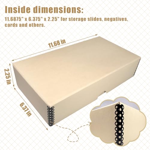Lineco Archival Slide Storage Box, Clamshell Box, 11.68x6.37x2.25 Inch, Tan - size: Pack of 1