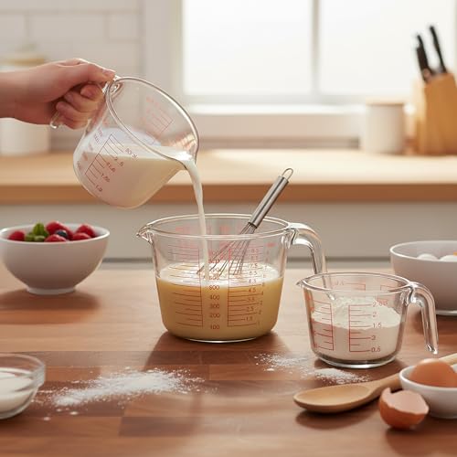 Glass Measuring Cups Set, 4 Pieces, 1-Cup, 2-Cup, 4-Cup - size: Extra Large