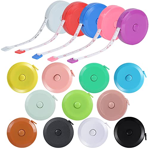 Tape Measure, Soft Retractable Measuring Tape 60-Inch/150cm Double-Scale Metric Tape Measure,for Body Measuring Sewing Tailor Cloth Knitting Home Craft Measurements (16 Colors)