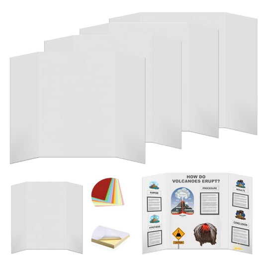 Rsgift Trifold Poster Board 48x36 Inch 4 Pack Corrugated Presentation Board - size: 48x36 inches
