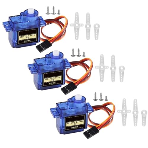10pcs SG90 Micro Servo Motor Kit 9G Mini Servos with Cable for RC Robot Arm/Hand/Walking Helicopter Airplane Car Boat Control (3pcs) - color: 3pcs