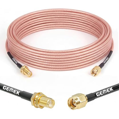 20ft SMA Cable, SMA Male to SMA Female Bulkhead RG316 SMA Extension Coaxial for 4G LTE Router Cellular SDR USB Dongle Receiver - size: 20 ft