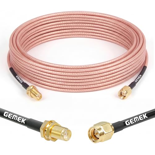 20ft SMA Cable, SMA Male to SMA Female Bulkhead RG316 SMA Extension Coaxial for 4G LTE Router Cellular SDR USB Dongle Receiver - size: 20 ft