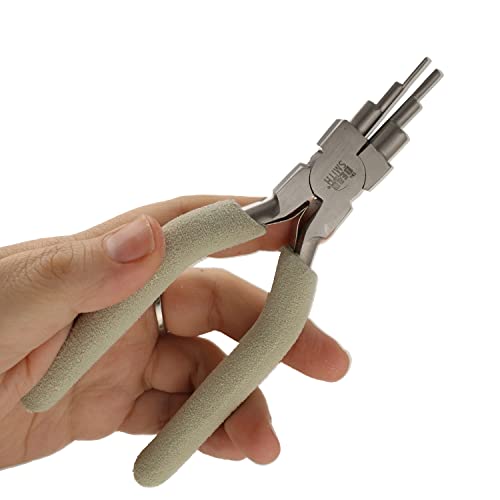 The Beadsmith Wire Elements Tool Set - 7-Piece Kit (Round Nose, Bent Chain Nose, Flush Cutter, Flat Nose, Nylon Jaw Flat Nose, Chain Nose & Wire Looper), Polished Steel Head with Comfort Grip Handle - style: 7 Piece Kit