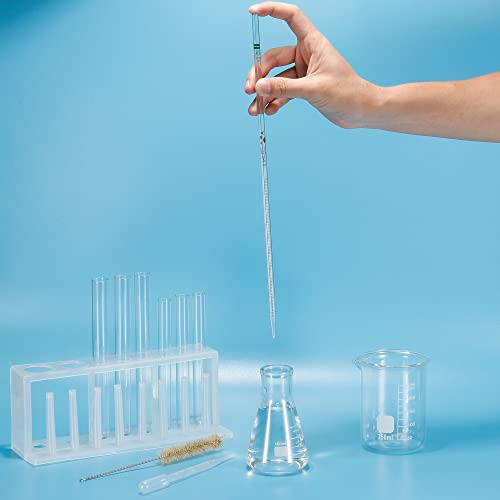 PATIKIL Graduated Dropper Pipettes, 4 Pcs 10ml Reusable Borosilicate Glass Pipette for Transfer Liquid for Laboratory, Chemistry, Clear (Pack of 2) - size: 10ml (Pack of 2)