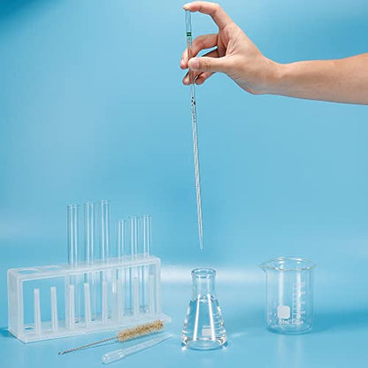 PATIKIL Graduated Dropper Pipettes, 4 Pcs 5ml Reusable Borosilicate Glass Pipette for Transfer Liquid for Laboratory, Chemistry, Clear - size: 5ml