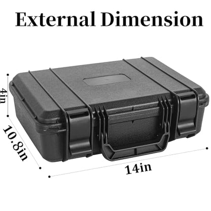 TORIBIO Hard Carrying Case with Foam, Shockproof Storage Box 14"x10.8"x3.3" - size: 14" x 10.8" x 3.3"
