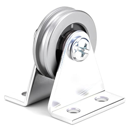 1/8" Cord Small Wire Rope Pulley Block Bearing, 23mm/1inch Wheel Bearings Wire Rope Guide Wheel for Lifting with Bracket, Load 260Lbs (L Bracket) - size: L Bracket