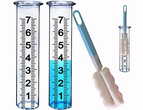 JMBay 7 inch Plastic Rain Gauge Replacement Tube, Freeze Proof and Crack Resistance Outdoor Rain Gauges Replacement Tube Plastic for Garden,Yard, Home, Best Rated, 2 pcs Tubes with 1 Clean Brush - color: 2PCS Plastic Rain Gauge Tube