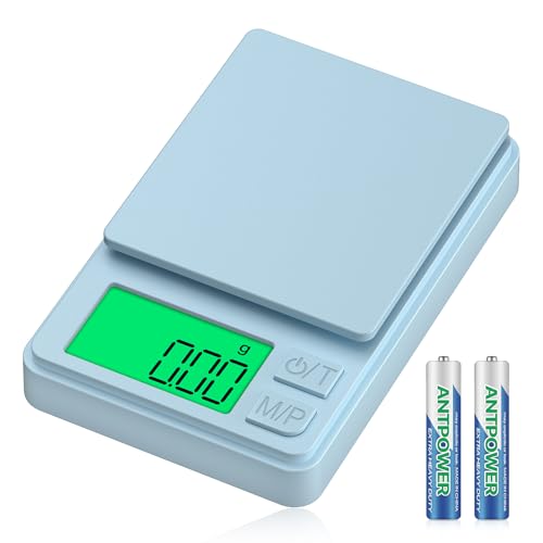 Digital Pocket Scale 1000g/0.01g, Diyife Portable Precision Gram Scale - color: Light Blue