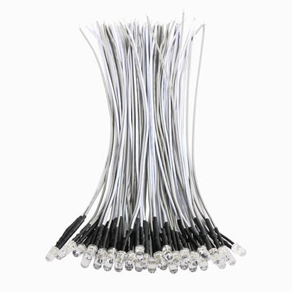 60pcs Warm White Pre Wired Led Diode Lights 12v,5mm Led Light Emitting Diodes for DIY Scientific Experiment - color: Warm White(60pcs)