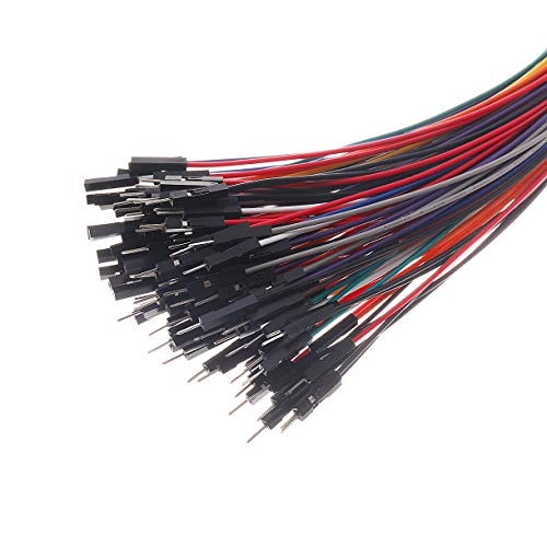 Hellotronics Breadboard Jumper Wires - 120-Pack Mix Pack, 12'' Male to Male, Female to Female, Square Head, 0.1'' 24AWG, 10 Colors (30CM, MMx40 + MFx40 + FFx40) - color: MMx40 + MFx40 + FFx40, 12' Length, size: Length 12'' / 30CM