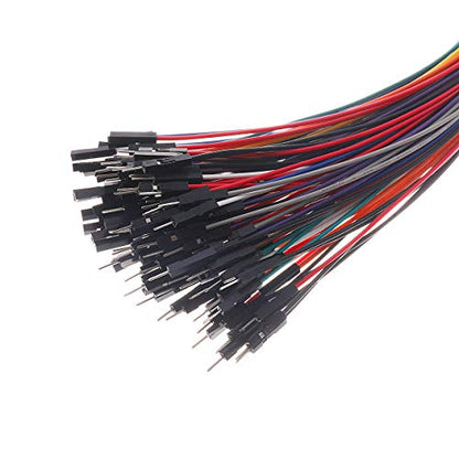 Hellotronics Breadboard Jumper Wires - 120-Pack Mix Pack, 12'' Male to Male, Female to Female, Square Head, 0.1'' 24AWG, 10 Colors (30CM, MMx40 + MFx40 + FFx40) - color: MMx40 + MFx40 + FFx40, 12' Length, size: Length 12'' / 30CM