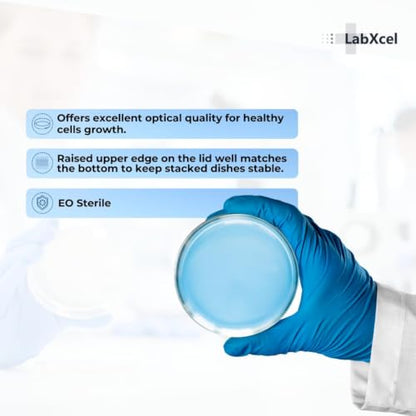 50 Pack Small Petri Dishes with Lids 55x15 mm Clear Plastic Dishes Vented Transparent Polystyrene Sample Containers for Classroom Educational Activities and General Laboratory Use