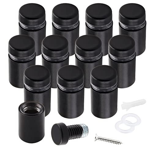 1/2" x 3/4" Sign Standoff Screws, Black Acrylic, 12 Pcs - color: Black, size: 1/2" x 3/4",12 Pcs