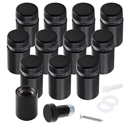 1/2" x 3/4" Sign Standoff Screws, Black Acrylic, 12 Pcs - color: Black, size: 1/2" x 3/4",12 Pcs