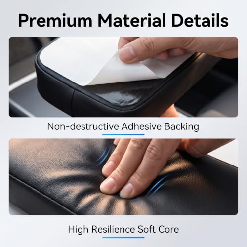 2 PCS Car Armrest Cushion, Elastic Elbow Rest Pad for Car Door Console, Soft Leg Support Pillow for Driving Comfort, Universal for Most Trucks Sedans and Vehicles (Black)