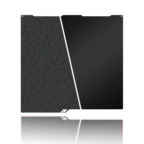 256x268mm Black Build Plate for Anycubi Kobra 3 V2/Kobra 3/Kobra 3 Combo, Double Sided Textured PEI+Smooth PEI Flexible Spring Steel Platform Heated Printing Bed for Anycubi Kobra 3D Printer - size: 256x268mm