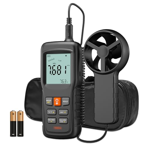 Split Anemometer with Data Storage for HVAC Drone Sailing Hunting - color: Black