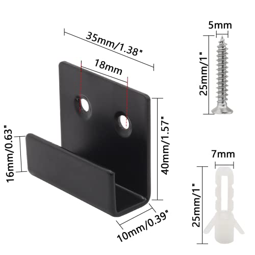 8 Pcs 10mm Stainless Steel Tile Bracket, Black U Bracket - size: Black 10mm/0.39"
