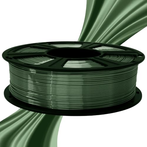 GIANTARM 3D Printer Filament, Shiny Silk Green PLA Filament, 1Kg(2.2lbs) Spool, 1.75mm Dimension Accuracy +/- 0.03mm, 3D Printing Filament,Fit Most FDM Printer - color: Silk Dark Green, size: 1kg