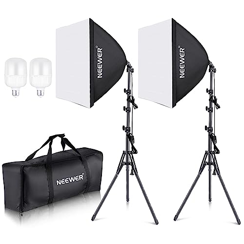 NEEWER 700W Equivalent Softbox Lighting Kit 2 Pack, Photo Studio Equipment