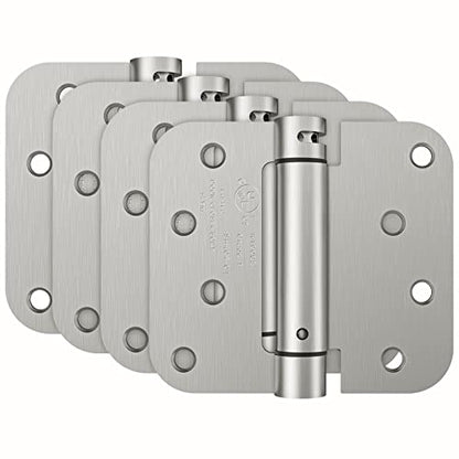 HOSOM 4 Pack Self Closing Door Hinges 4 Inch Spring Hinges, Brushed Nickel - color: Brushed Nickel-5/8'', size: 4" 4 Pack