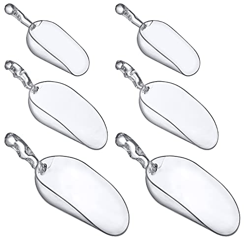 Amazing Abby - Elsa - Plastic Ice Scoops (6-Piece Set), Plastic Utility Scoops, 5/12/24-Ounce Capacity, BPA-Free, Food-Grade, Shatter-Proof, Perfect for Home and Commercial Use - style: 5/12/24 oz, 6-Piece Set