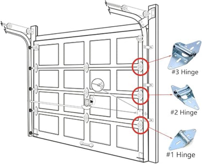 Linwnil Garage Door Rollers Hinges Set Bracket Screw Wire Rope Replacement Parts Blue Nylon Garage Door Wheels Quiet High Load 6200RS Seal Roller Hardware Tune Up Kit for 16 x 7", 18 x 7" Door
