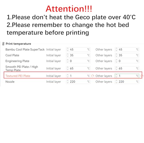 JUUPINE 2025 New Upgraded GECO Plate for Bambu Lab A1 Mini 3D Printer,PLA Cold Plate (No Heating) 184X184mm Magnetic Spring Steel 0℃ Printing Hot Bed No Glue Required. - size: 184x184mm (for A1 Mini)