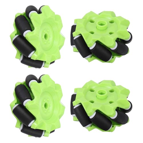 MECCANIXITY 1Set Mecanum Wheels Set, 58mm / 2.28" ABS Rubber Omnidirectional Wheels for Smart Robot Car Parts DIY Models Accessories, Green - color: Green, size: 58mm / 2.28in OD
