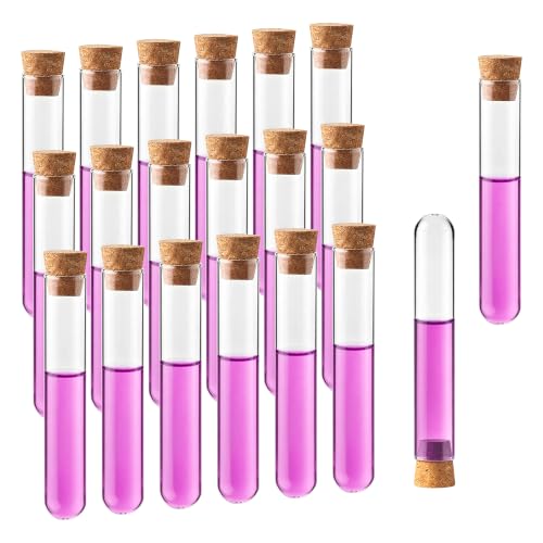 20pcs 50ml 3.3 Borosilicate Glass Test Tubes Cork Stoppers, LVH009 - color: 20-Pack 50ml(1.69oz) with Cork Stoppers