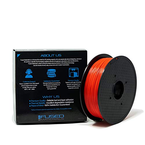 PLA Red 3D Printer Filament Fused Materials - 1kg Spool, 1.75mm, Dimensional Accuracy +/- 0.03 mm - color: Red, 1.75mm, 1kg