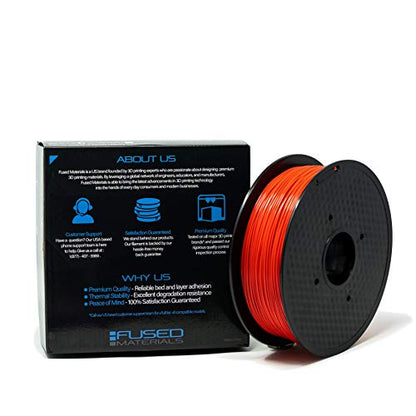 PLA Red 3D Printer Filament Fused Materials - 1kg Spool, 1.75mm, Dimensional Accuracy +/- 0.03 mm - color: Red, 1.75mm, 1kg