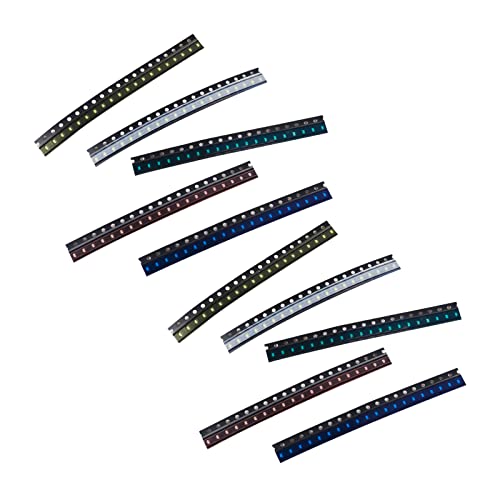 200pcs SMD LED Diodes Kit 0603 Lights Assorted Diode SMD LED Diodo Kit Green RED White Blue Yellow Lighting Bulb Each 40PCS Lamps Light Emitting Diodes 0603 LED Kit - color: 0603 Multi-colored