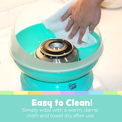 Cotton Candy Express BB1000-S Cotton Candy Machine, with 3-11oz. Jars of Cherry, Grape, Blue Raspberry Floss Sugar & 50 Paper Cones. Easy to Use and Clean. Nostalgia and Fun for Kids and Adults - color: Teal Machine with 3 Flavors