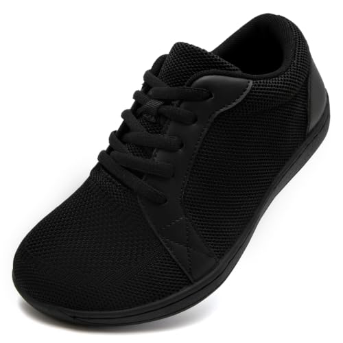 Linenghs Womens Barefoot Shoes Wide Width Toe Box Zero Drop Sneakers - color: B Black, size: 7 Wide