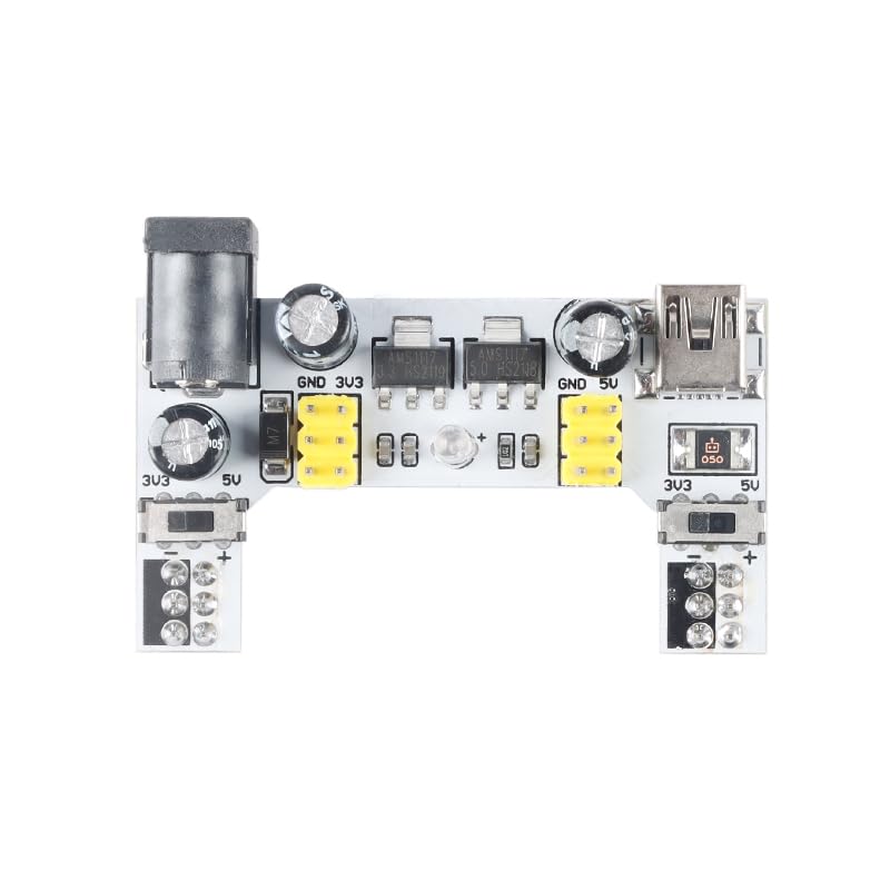 3Pcs MB-102 Breadboard Power Supply Module, Dual Channel 3.3V 5V Selectable Output Board with USB and DC Input for arduino Breadboard Prototype Projects