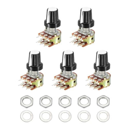 MECCANIXITY 5 Set WH148 B100K Ohm Potentiometer Kit 20mm Shaft White - size: 20mm, style: B100K