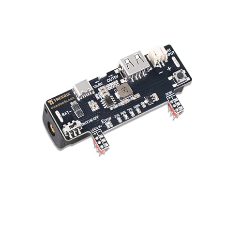 Treedix Breadboard Power Supply Module 3.3V 200mA 5V 2A Prototype Breadboard Equiped with USB Type-C Charging Port, Type-A Output Port and Rechargeable Battery's Stand, Charging Module for Arduino