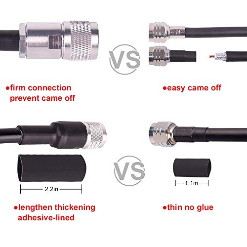 XRDS -RF PL-259 UHF CB Coax Cable 6ft, 50 ohm KMR400 PL-259 UHF Male to SO-239 Male Connector Low Loss Coaxial Cable for HAM & CB Radio, Antenna Analyzer, Dummy Load, AIS Antenna, SWR Meter - size: 6 FT