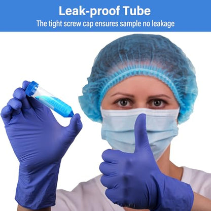 600 Pcs Plastic Centrifuge Test Tubes with Screw Caps, Blue - color: Blue