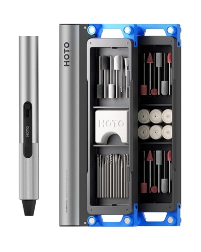 HOTO 2-in-1 Master DIY & Repair Kit: Compact Craft Power Tool Kit – Includes Mini Rotary Tool, and Precision Screwdriver Set