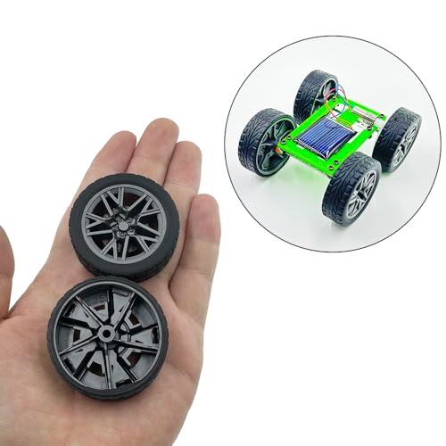 10PCS Model Car Wheels Toy Car Rubber Tire Wheels with Metal Shaft Round Axles for for RC Car Truck Robot DIY Model Toy Wheel Replacement Accessories (2.5x45mm) - style: 2.5x45mm