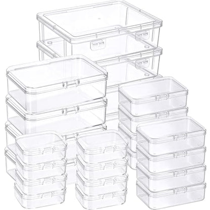 SATINIOR Small Clear Plastic Container Box, Multiple Sizes - size: Multiple Sizes